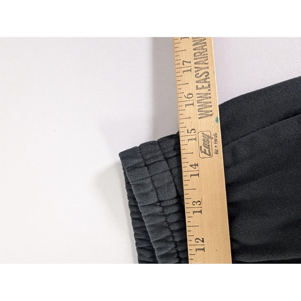 Adidas Pants Womens Medium Black Fleece Jogger Sweatpants Pink Leg Logo - Picture 11 of 14